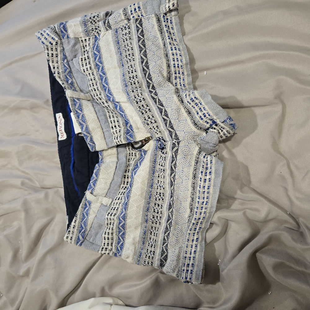 Merona Blue and Gray Patterned Shorts